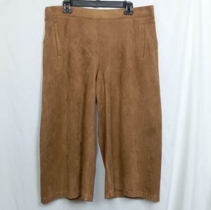 Chico's Faux Suede Wide Leg Crop Pants